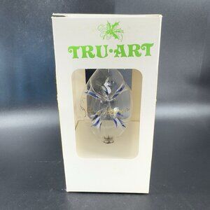 Vintage Christmas Tru Art Glass Ornament Hand Blown Painted 1992 New In Box